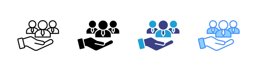 Employee icon set multiple style collection