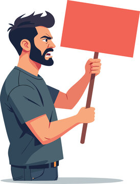 uomo che protesta manifestazione riunione politica azione vettoriale