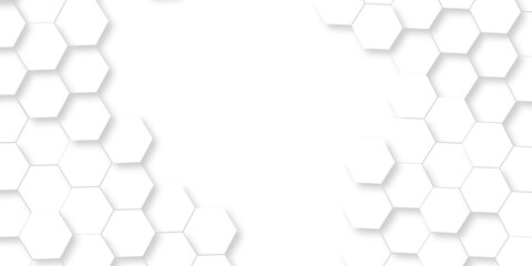 White abstract hexagonal paper background. Luxury White grid Pattern. Futuristic emboss honeycomb mosaic white background. geometric mesh cell texture. modern futuristic wallpaper.