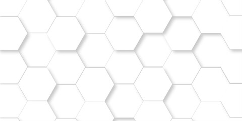 Fototapeta premium White abstract hexagonal paper background. Luxury White grid Pattern. Futuristic emboss honeycomb mosaic white background. geometric mesh cell texture. modern futuristic wallpaper.