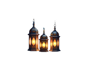 Obraz premium Arabian-style lantern background for decoration during Ramadan Kareem