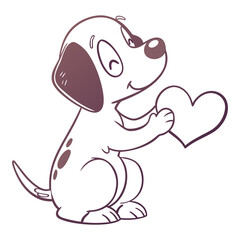 Obraz premium Puppy Holding Small Heart