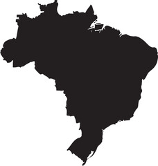 Fototapeta na wymiar Brazil map in gray on a white background