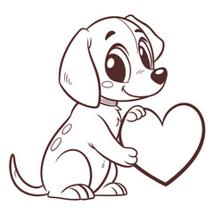 Obraz premium Puppy Holding Small Heart 1
