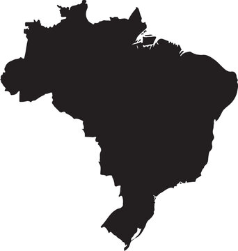 Brazil map in gray on a white background