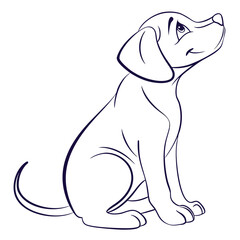 Fototapeta premium Puppy Outline Illustration 1