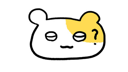 はてなマーク付きハムスターフェイス