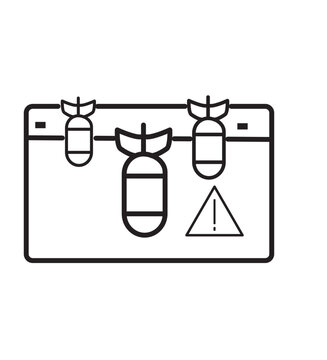 DDoS Attack Line Icon &ndash; Distributed Denial of Service Cyber Attack Vector Outline Illustration