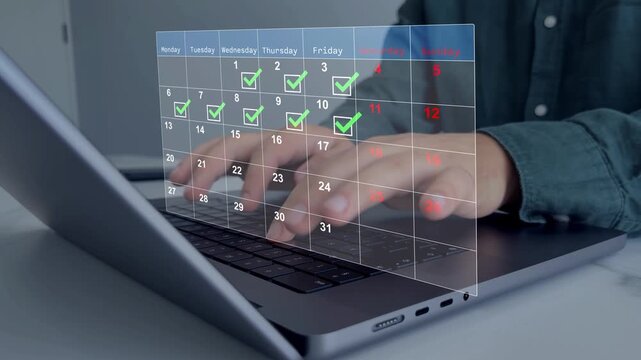 Business calendar and schedule planning concept with task management, reminders and deadlines. Digital productivity system for organizing meetings, projects and daily workflow.