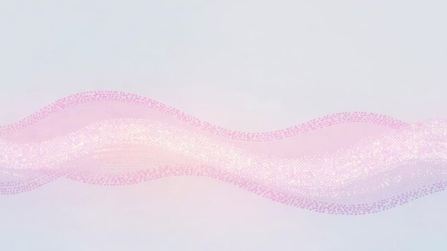 Loop starting, pastel-pink double-wave ribbon drifting across midline, shimmering to soothe