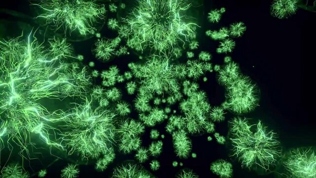 Vibrant abstract animation with flowing shapes and smooth gradient colors. Dynamic fluid motion creates a modern artistic background suitable for technology, design, and creative v