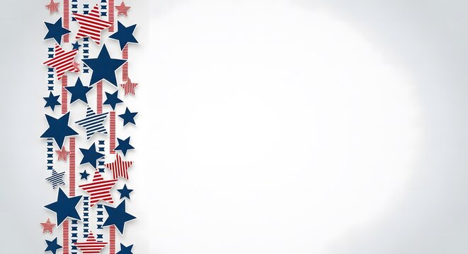 Memorial day tribute with patriotic stars and stripes border design