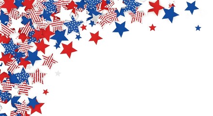 Fototapeta premium Memorial day tribute with patriotic stars and american flags