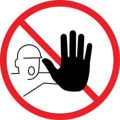 No unauthorised access prohibition sign, restricted area entry forbidden symbol, ISO 7010 P006