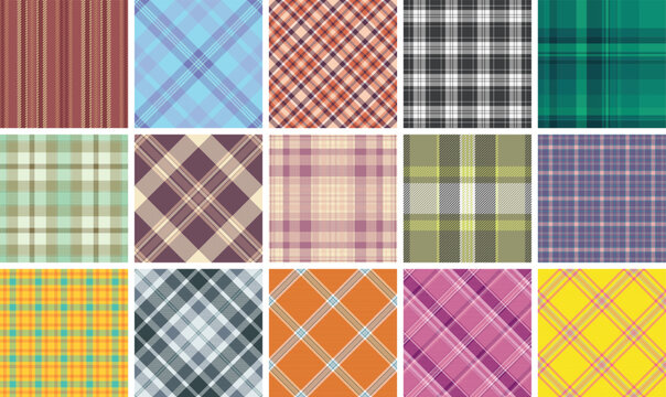 Plaid collection optimized for romantic gifts and crafts. The pack works for cards, gift boxes, DIY accessories, and table decor. Vector artwork handles production sizes.