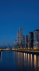 Fototapeta premium Stunning Night View of Waterfront