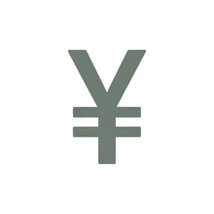 Obraz premium A gray Yen symbol against a white background