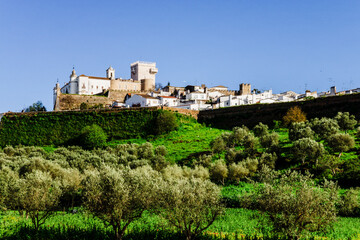 Obraz premium Estremoz village and fortified walls , Alentejo, Portugal, Europe