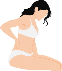 ぎっくり腰を発症した女性のイラスト