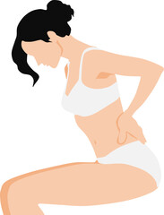ぎっくり腰を発症した女性のイラスト