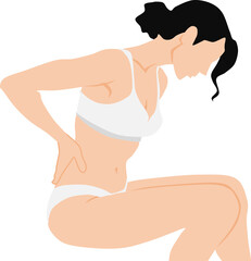 ぎっくり腰を発症した女性のイラスト