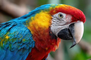 Obraz premium Close up of colorful Scarlet Macaw parrot