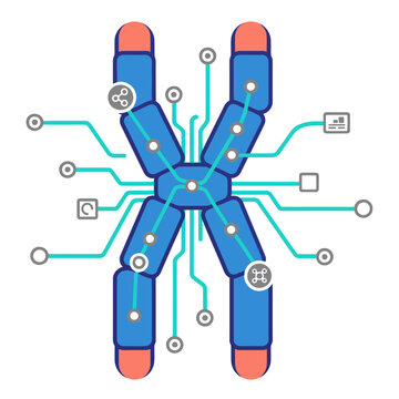 A stylized DNA strand illustration showcases telomere length and bio age, overlaid with tech icons. Modern, vibrant, and informative design.
