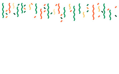 Vibrant colorful confetti and stars on white background for celebration