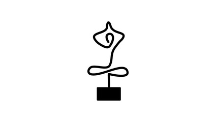 Fototapeta premium yoga sculpture, black isolated silhouette