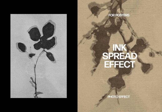 Ink Spread Poster Effect Mockup