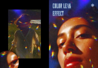 Bright Color Leak Poster Effect Mockup
