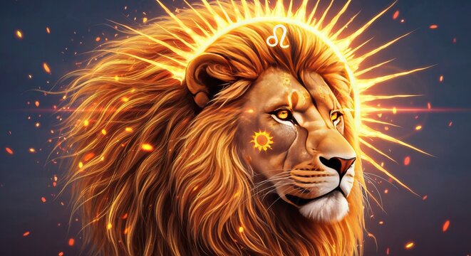 Majestic Golden Lion Roaring Under the Sunlight, Symbolizing Strength and Courage in Nature