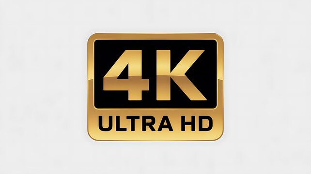 Golden 4K Ultra HD logo on sleek black background
