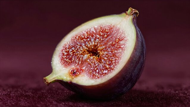 Freshly cut blood orange with seeds