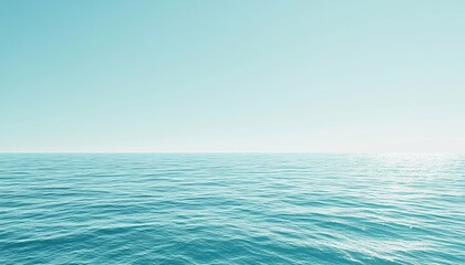 Serene Ocean View at Dusk with Gentle Waves and a Beautifully Soft Gradient Sky Above the Horizon