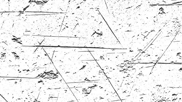 Heavy scratched surface with deep gouges and random grit particles on transparent background for realistic distressed texture and vintage weathered industrial metal or wood effect design
