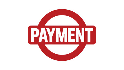 Payment icon vector with red circle and white text