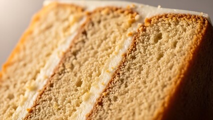 Sliced Layer Cake with Cream Filling.