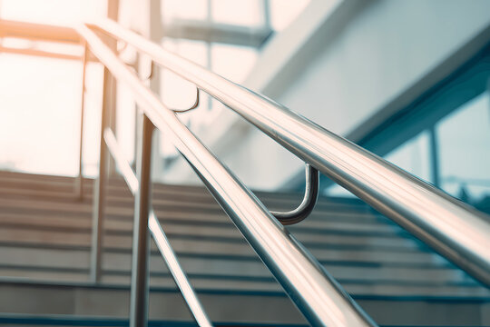 Metal Handrail Along Office Staircase