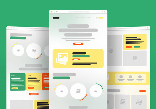 Creative Landing Page Wireframe Layout for Modern UI UX Web Design