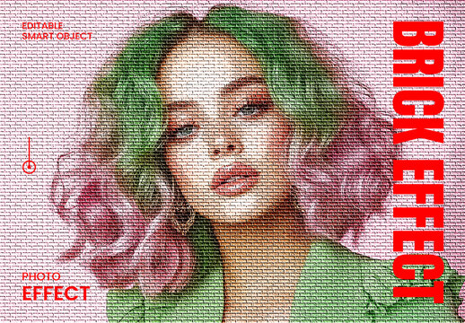 Brick Photo Effect Mockup