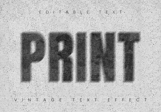 Grain Print Text Effect Mockup