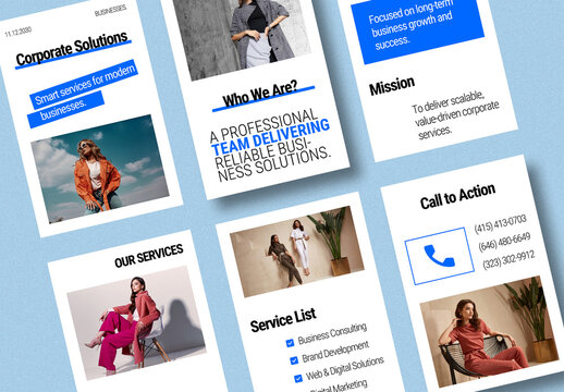Modern Corporate Business Solutions Social Media Post Set