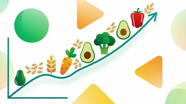 Healthy Food Consumption Growth Chart Illustration.