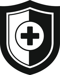 Obraz premium Shield illustration presenting healthcare protection, medical safety, and insurance concepts