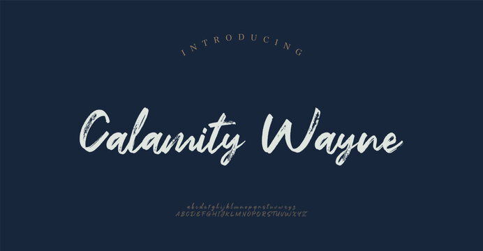 Calamity Wayne, Script Font, aesthetic, Uppercase Lowercase and Number. wedding font, Classic Lettering Minimal Fashion Designs. Typography modern serif fonts regular decorative vintage concept.