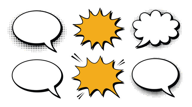 Speech bubbles vector illustration set for comic book designs