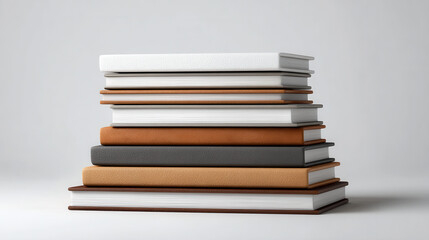 Fototapeta premium Blank Notebook Stack Mockup for Stationery Design