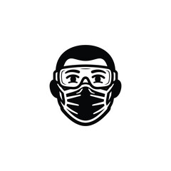 Bio-tech Researcher Avatar Chunky Mascot Glyph