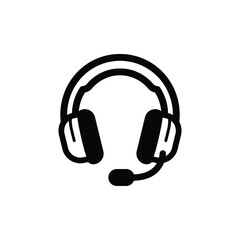 Professional Gaming Headset Mascot Glyph